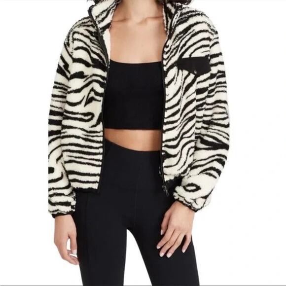 Plush Jackets & Blazers - NWT - Plush X Revolve Teddy Bear Jacket NWT Women’s Small Zebra Black